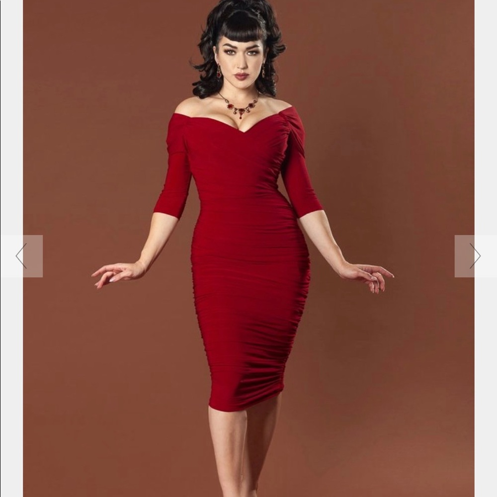 Pinup Couture Oxblood Monica dress
